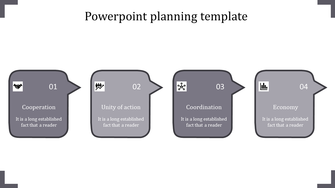 Free - Attractive PowerPoint Planning Template In Grey Color Model